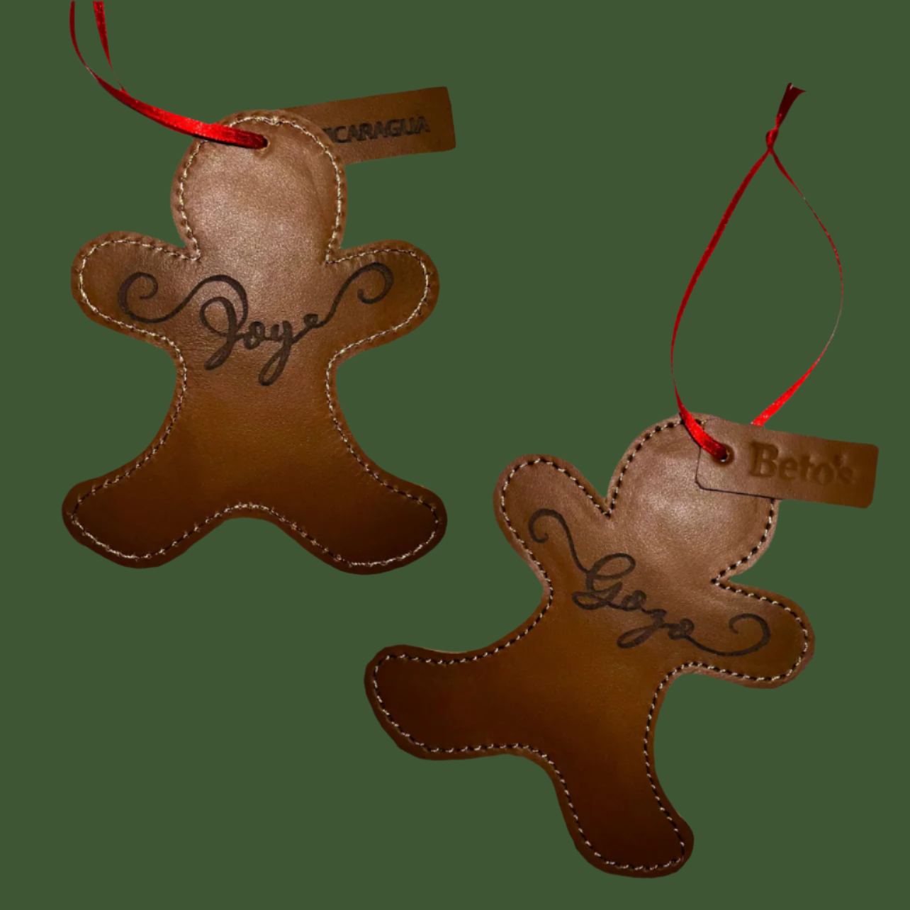 Bilingual Leather Ornaments