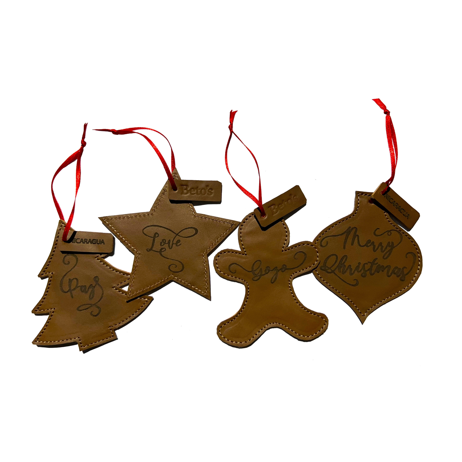 Bilingual Leather Ornaments