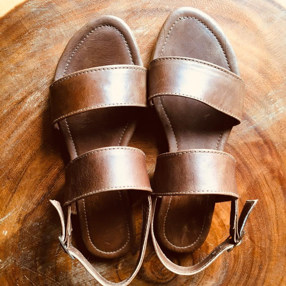 Louis Vuitton Brown Leather and Canvas Criss Cross Flat Slides Size 43